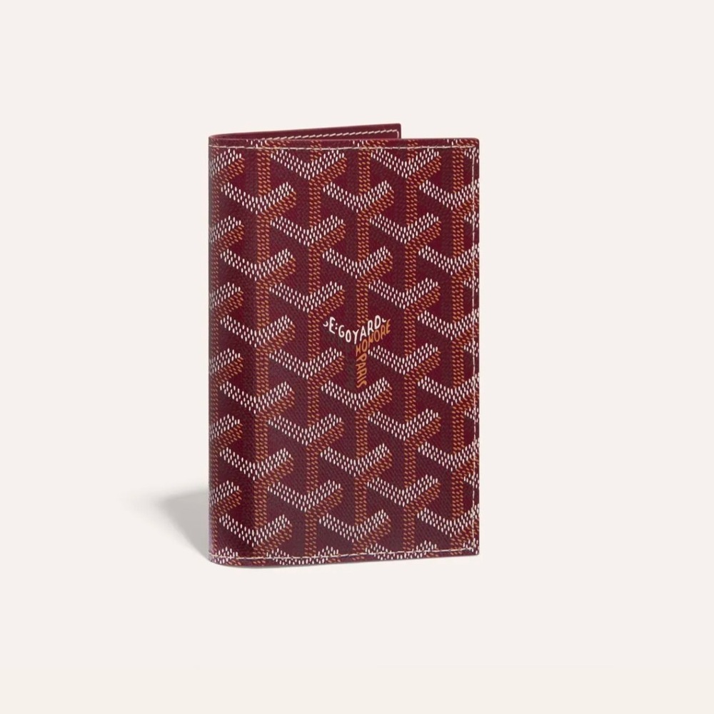 Goyard Grenelle Passport Cover Wallet Burgundy NEW